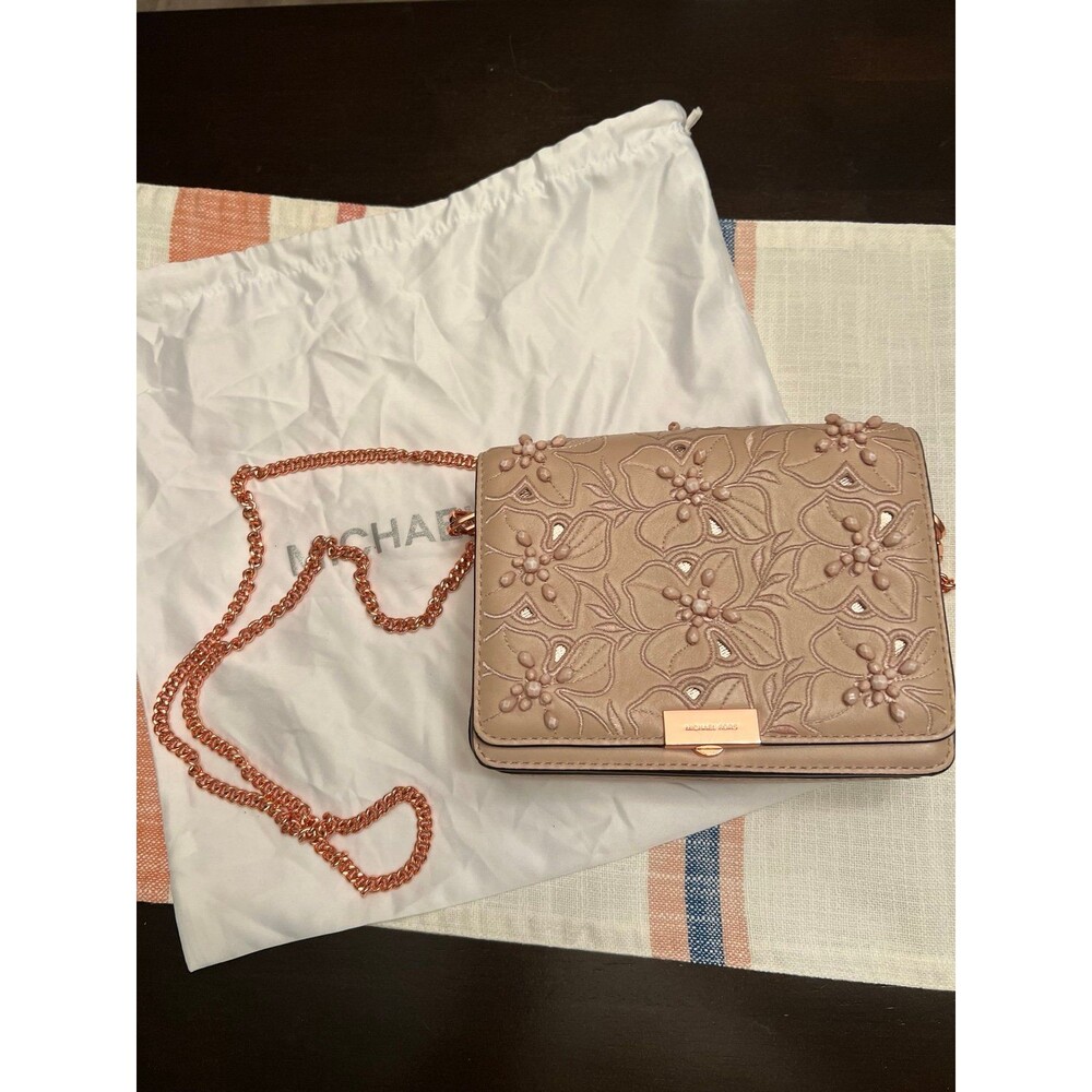 Dusty Pink Michael Kors Crossbody Beaded Handbag
